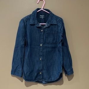 Gap kids denim button down shirt size XS